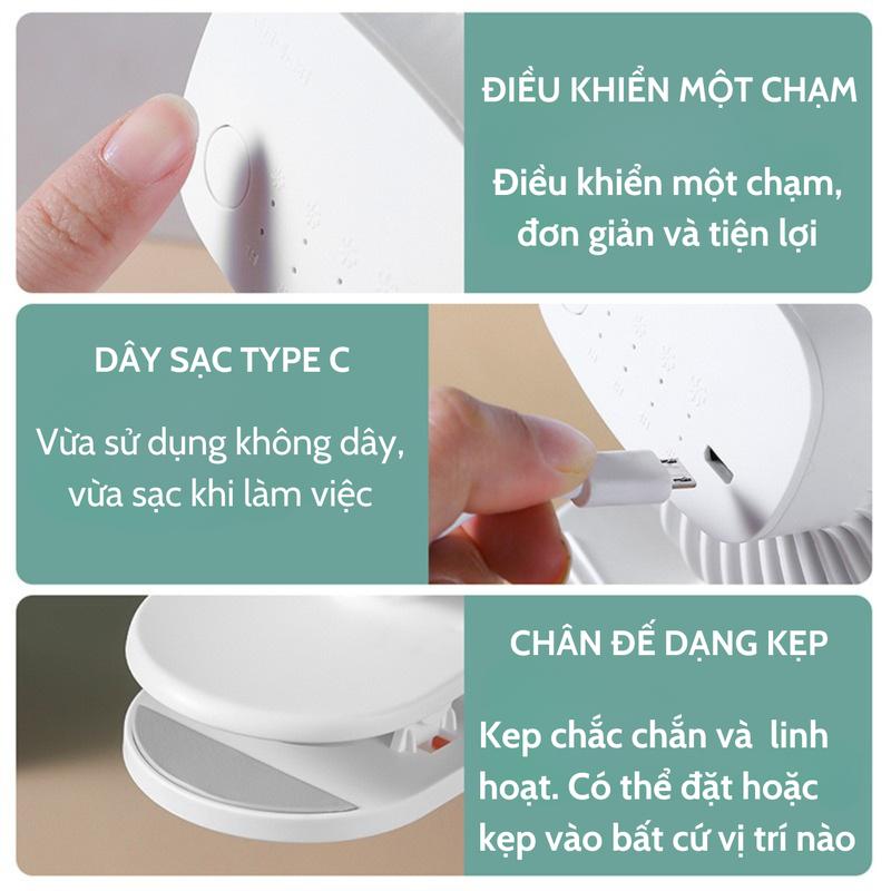 Quạt tích điện thông minh thế hệ mới kiêm đèn thắp sáng pin trâu 10000 mAh có thể treo, đứng, gấp gọn mang đi dã ngoại, picnic, bất kỳ đâu dễ dàng sạc được điện thoại - Hàng chính hãng