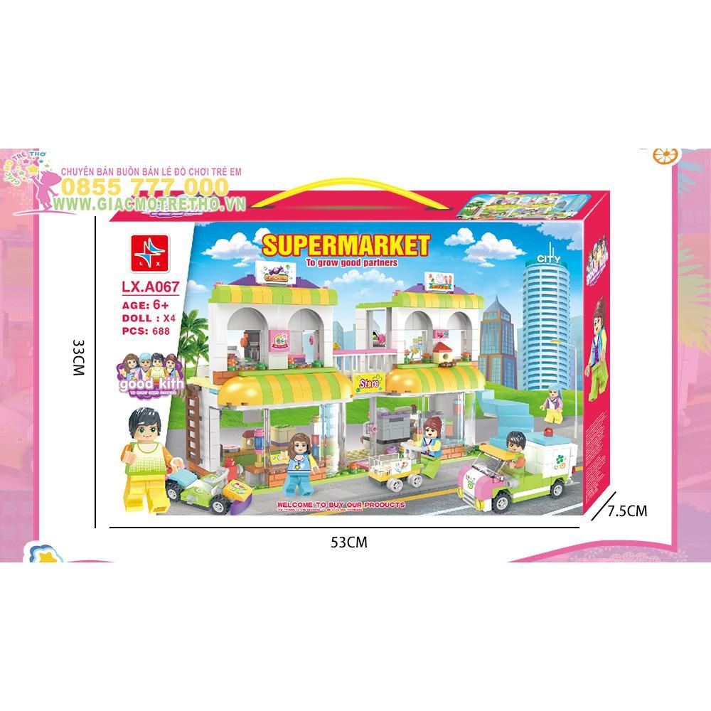Lắp Ráp Ghép Hình Siêu Thị 2 Tầng 688 Miếng ghép SP634