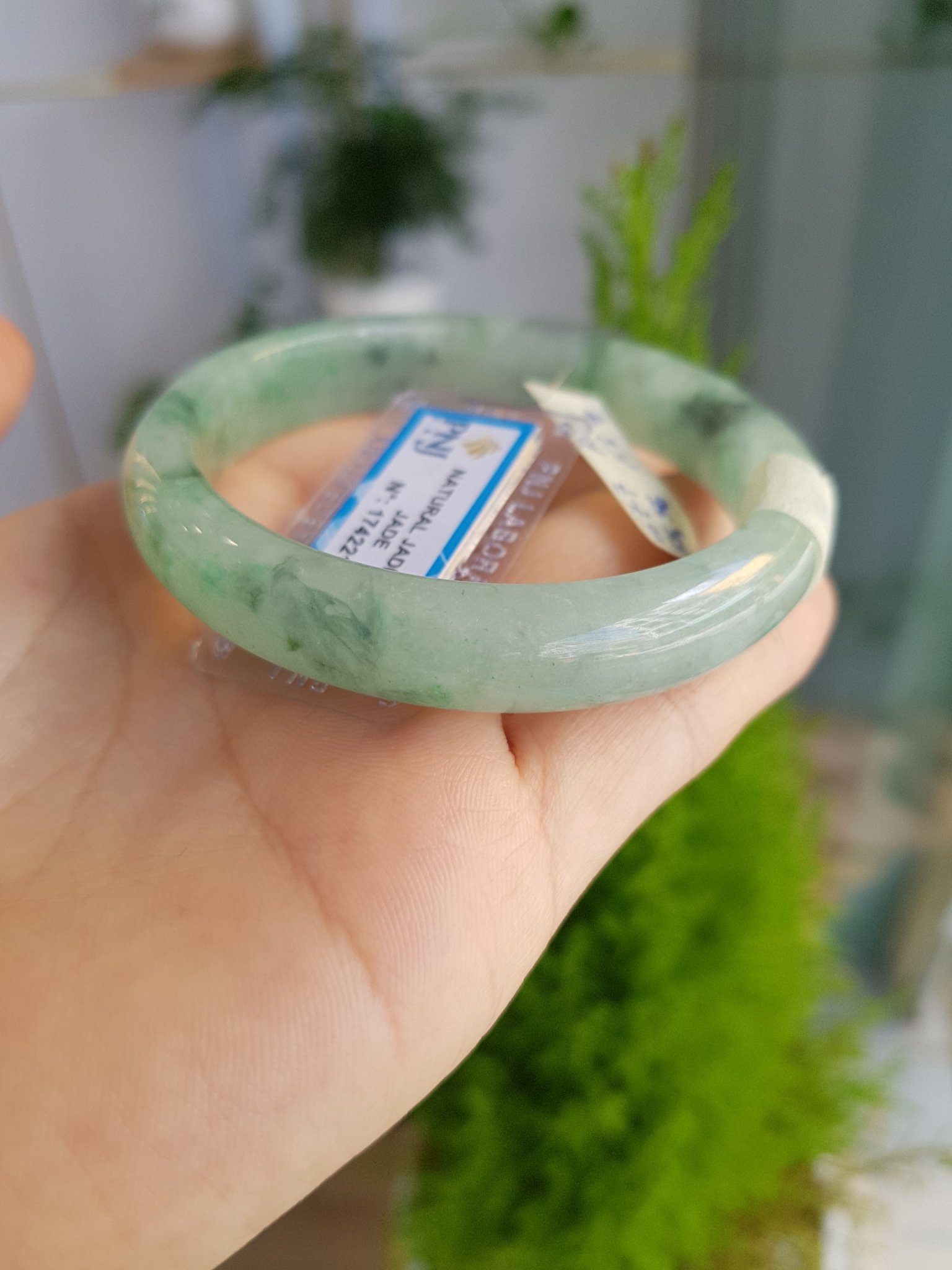 Vòng cẩm thạch bản hẹ nhẹ nhàng thướt tha PQ5677 ni 55-56