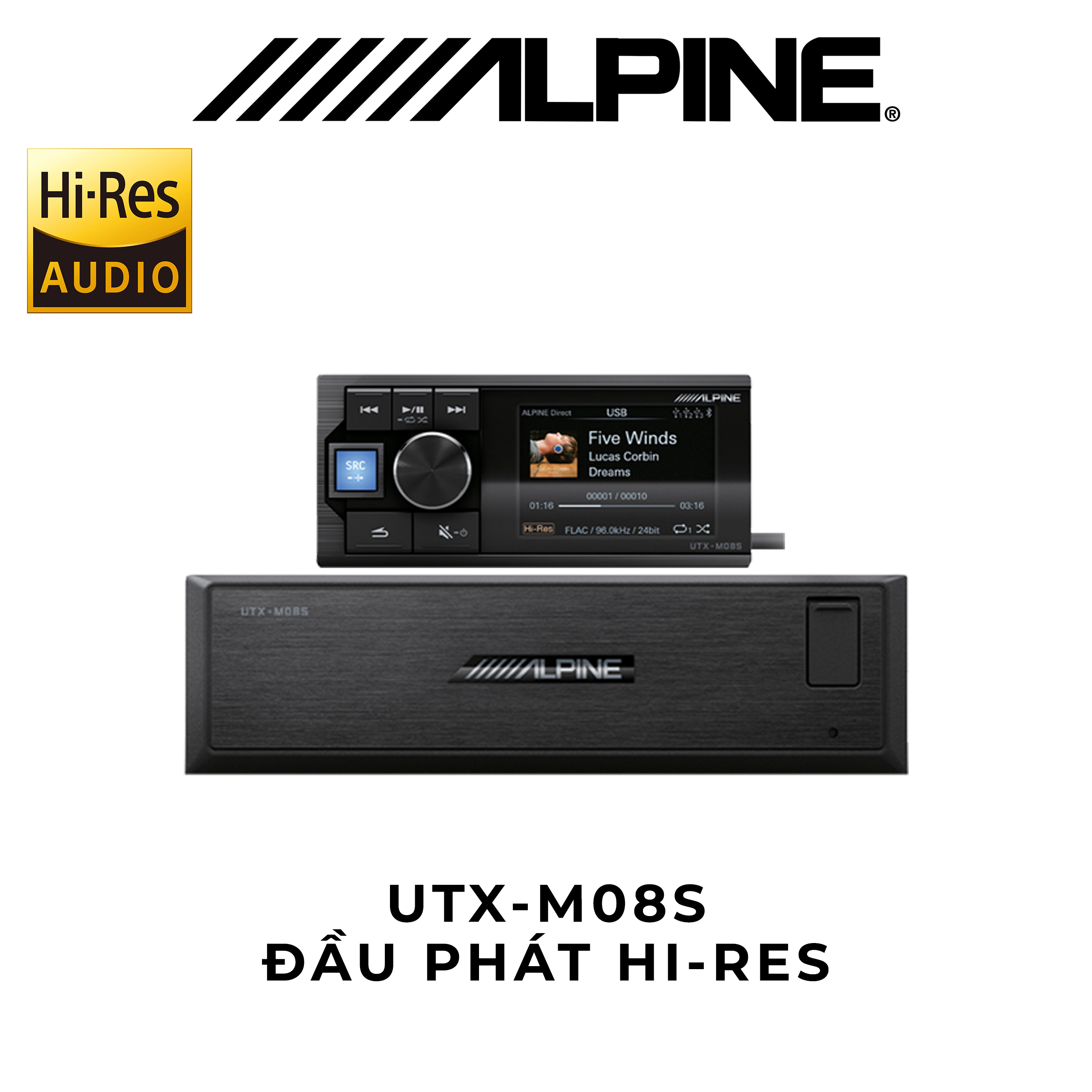 UTX-M08S Đầu phát nhạc Hires Alpine