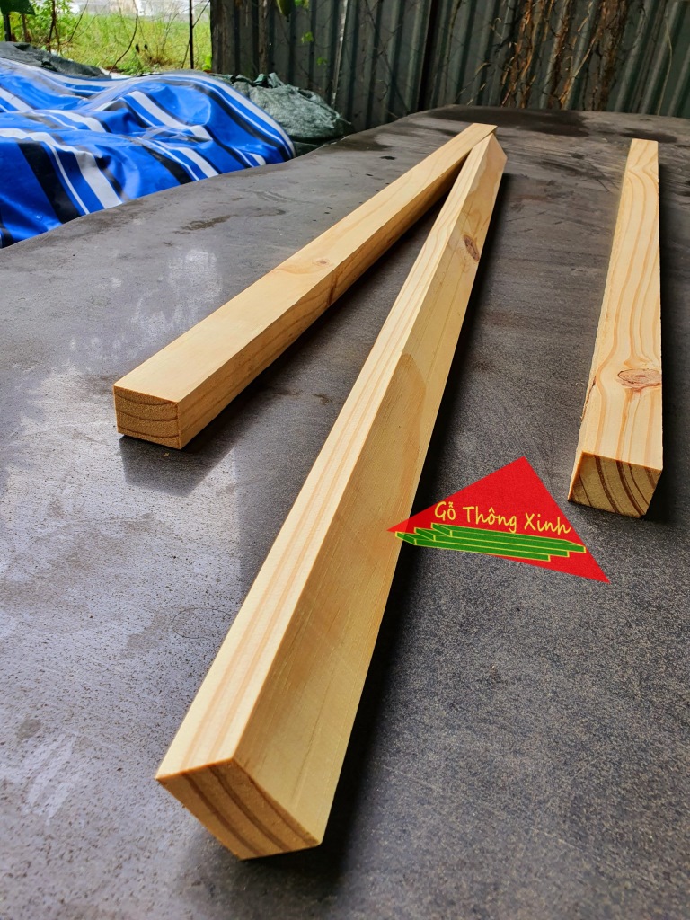 Thanh gỗ thông vuông 3x5cm, dài 1m2 bào láng 4 mặt, cực đẹp cực chắc chắn, dùng đóng bàn, ghế, làm khung sườn,decor...