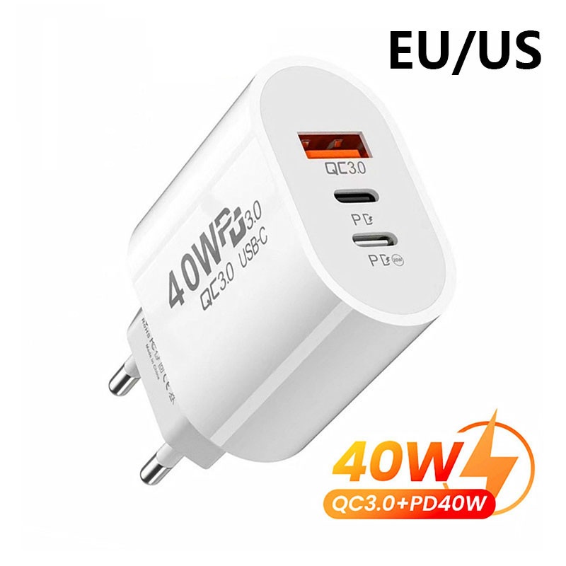 Cốc Sạc Nhanh 3 Cổng USB 40W Type C 3.0 Cho Điện Thoại - miếng lót chuột