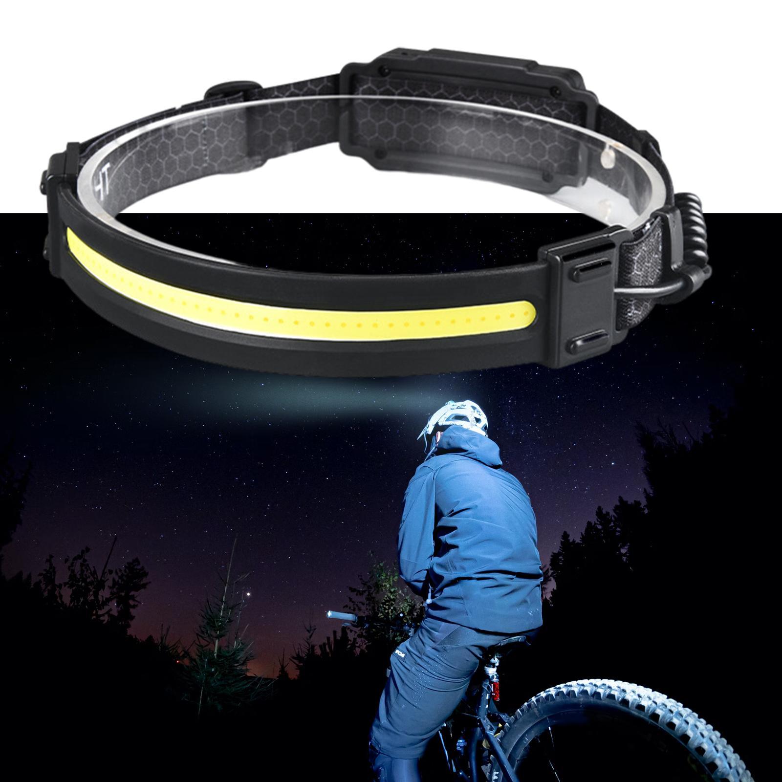 USB Rechargeable Sensor Headlight COB  Flashlight for Hiking Fishing