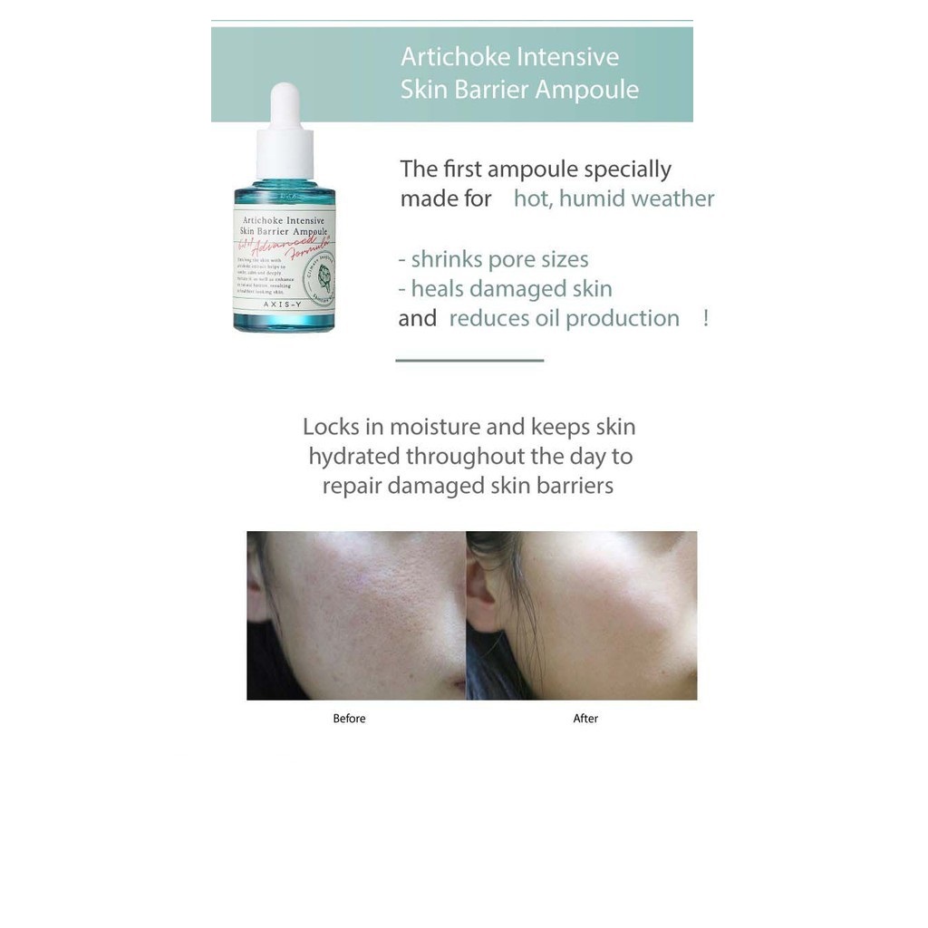 Serum dưỡng ẩm và phục hồi da AXIS-Y Artichoke Intensive Skin Barrier Ampoule 30ml