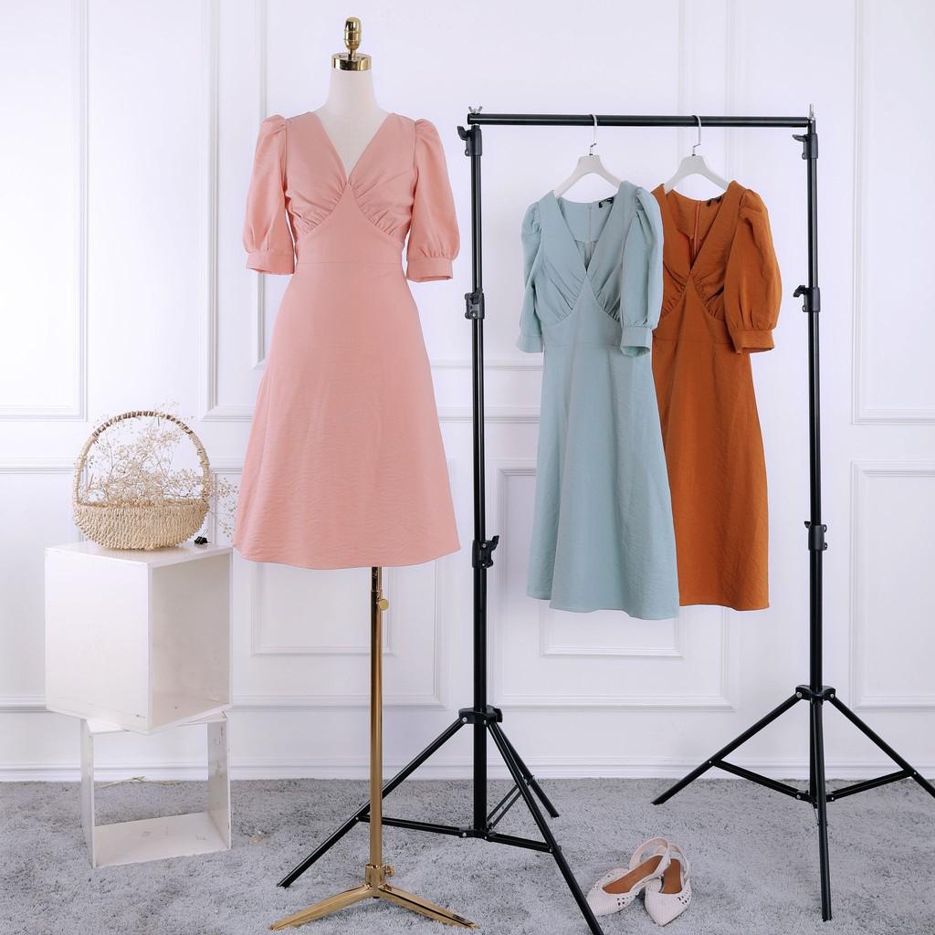 Đầm trắng nữ, tay lỡ, cúp ngực, cổ V, hàng thiết kế cao cấp TK FASHION trẻ trung, quyến rũ - DK848