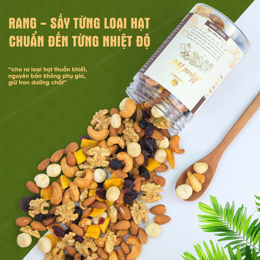 Hạt dinh dưỡng mix 7 loại ngũ cốc TANU NUTS hũ 350gr/500gr ăn kiêng, giảm cân tốt cho bà bầu