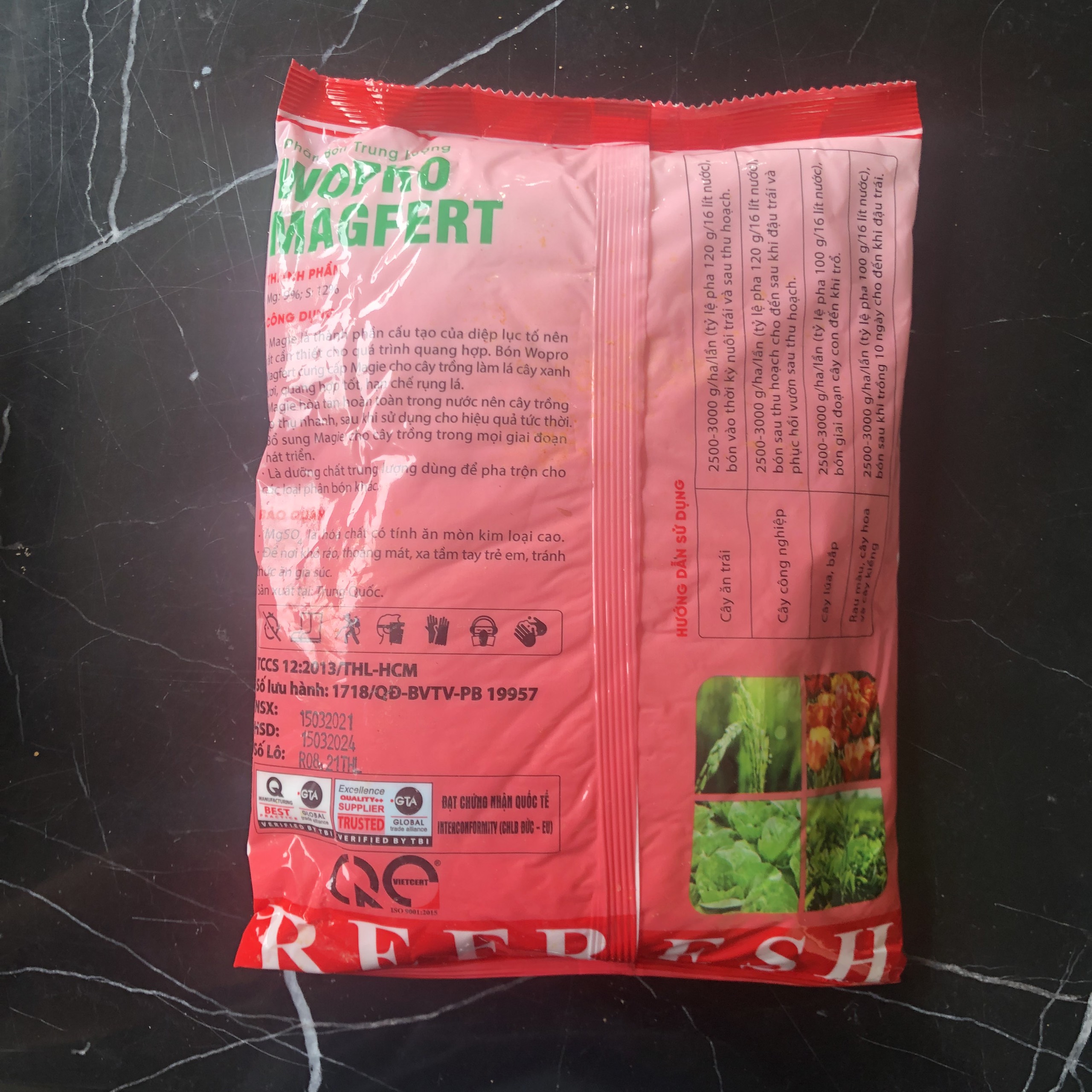Phân bón Magie sunphat dưỡng cây, xanh lá, tăng sức đề kháng MAGIE PLUS 1KG