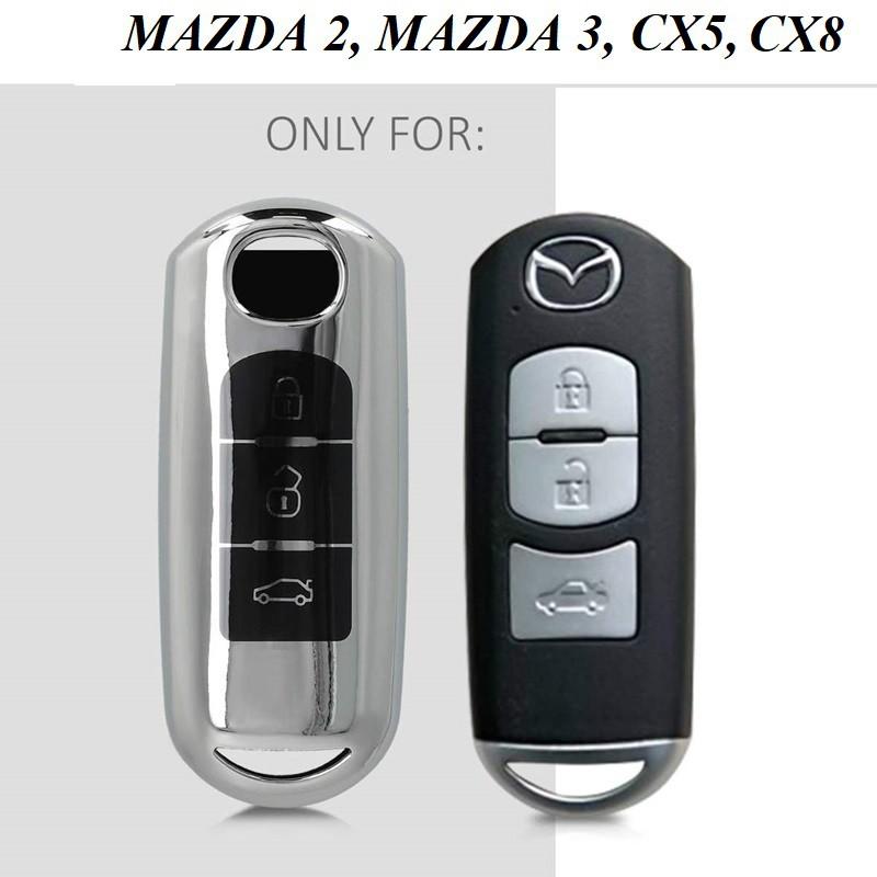 Bao chìa khóa bằng TPU, ốp chìa khóa, móc khóa ô tô dùng riêng cho xe Mazda 2, Mazda 3, CX5, CX8