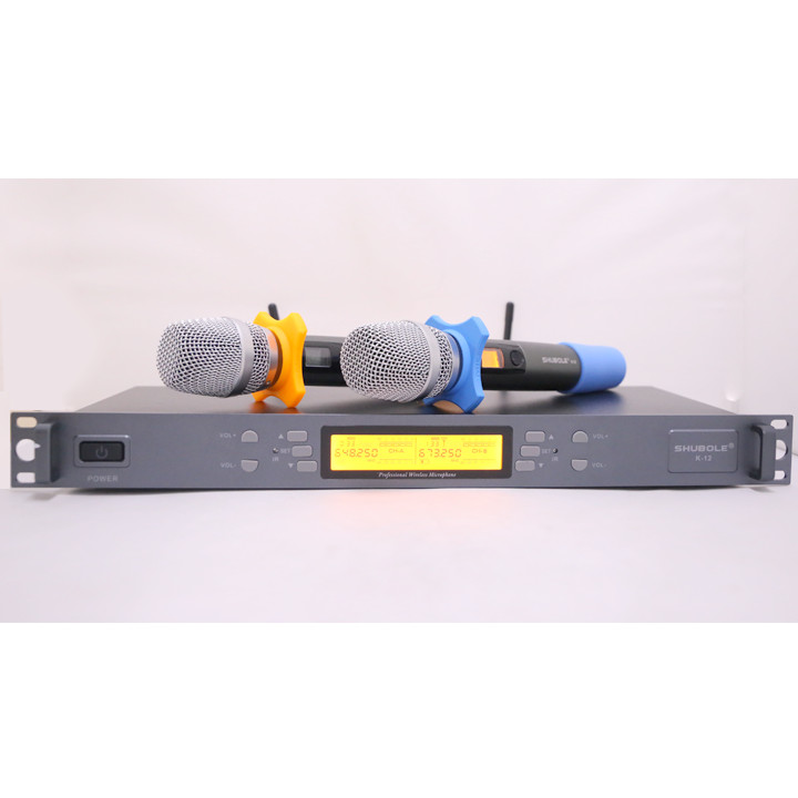 Đầu Thu Karaoke Không Dây Shubole K12 + 2 Micro Không Dây UHF Chính Hãng