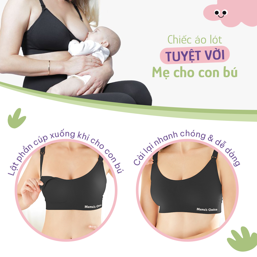 Áo Ngực 3in1 Mama's Choice, Cho Bà Bầu, Cho Con Bú, Dùng Máy Hút Sữa Không Dây, Chống Chảy Sệ, Giúp Nâng Đỡ Bầu Ngực Ngực