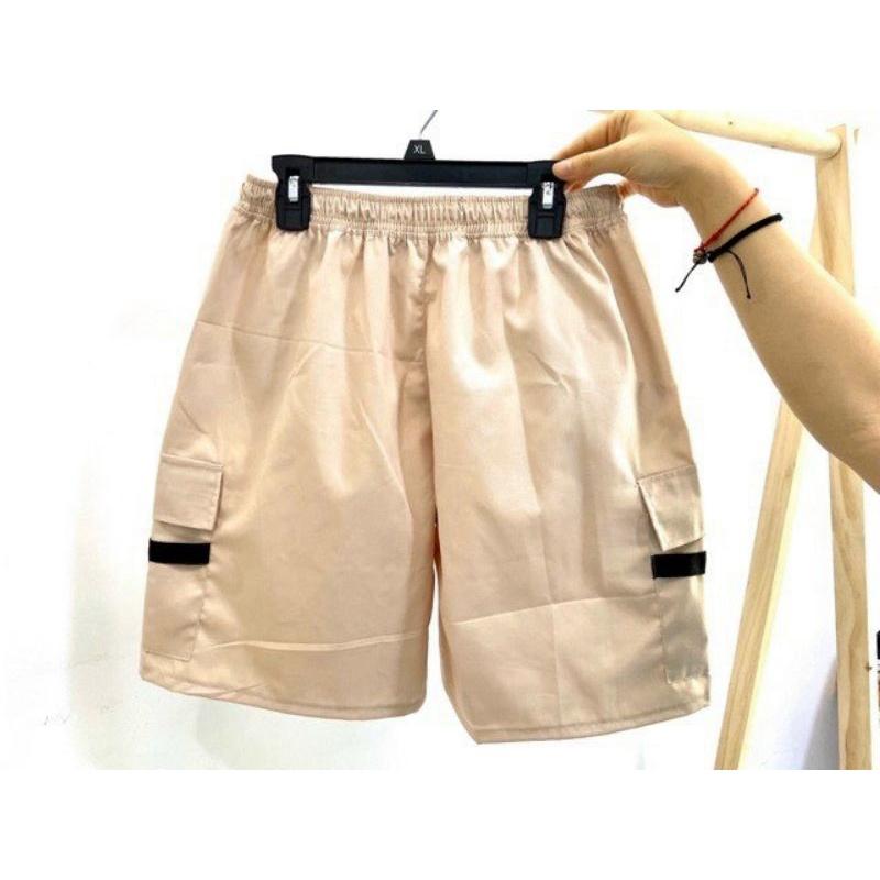 Quần short kaki cotton túi hộp unisex nam nữ thời trang hàn