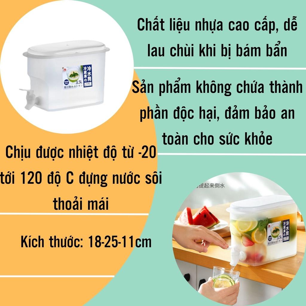 \ Bình nước 3.5L có vòi để trong tủ lạnh, an toàn với sức khỏe