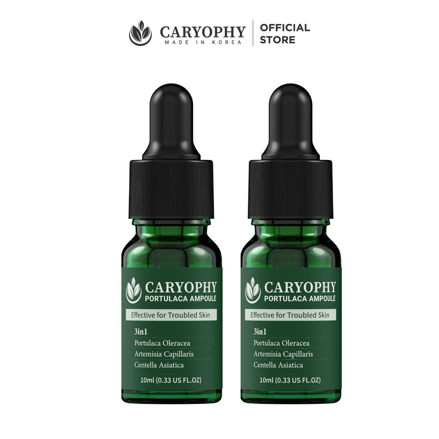 Combo 2 serum giảm mụn mờ thâm Caryophy Portulaca Ampoule 10ml