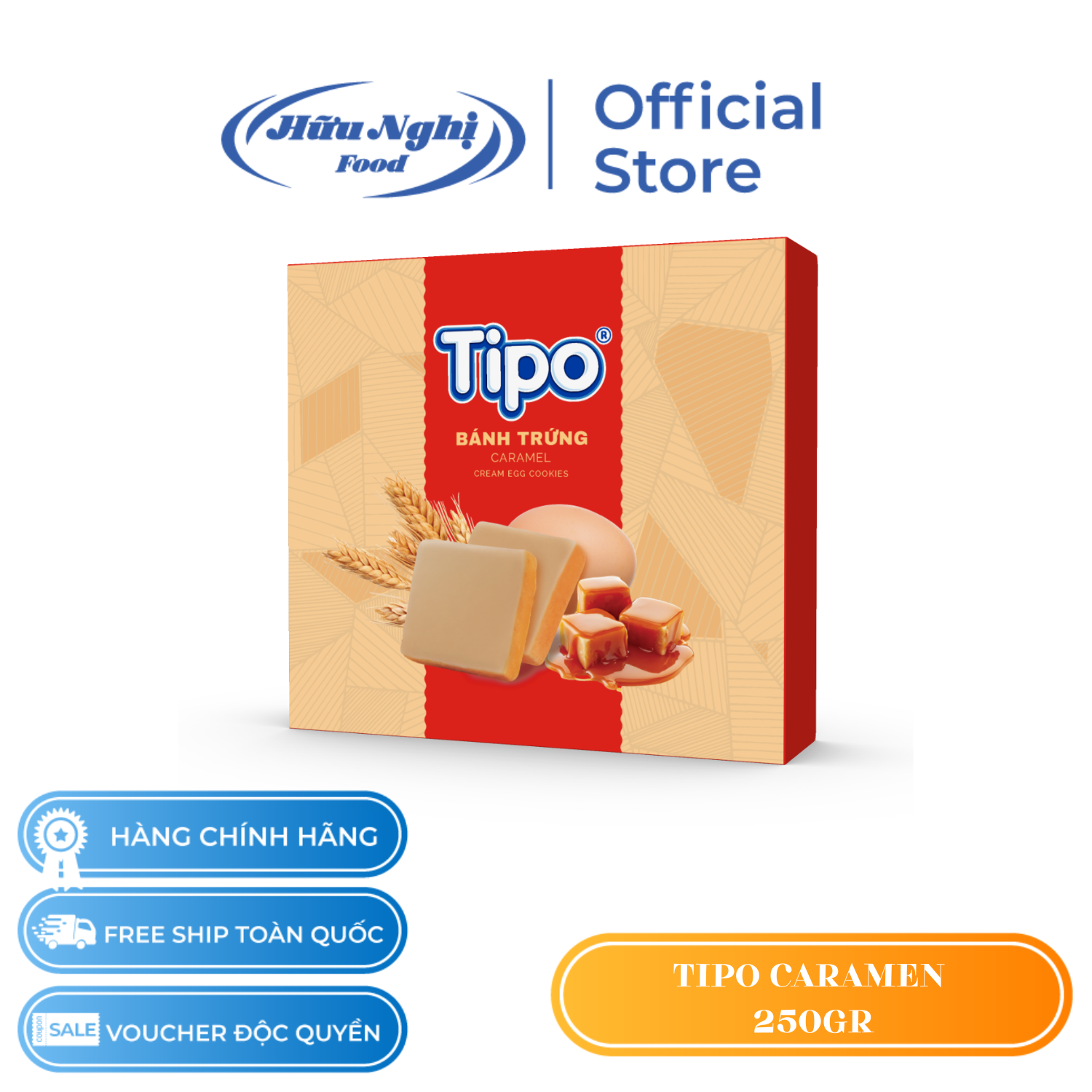 BÁNH TRỨNG TIPO CARAMEN 250G