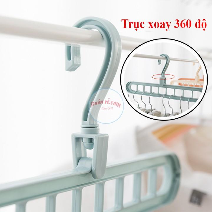 COMBO 5 MÓC TREO QUẦN ÁO ĐA NĂNG THÔNG MINH 9 LỖ TIẾT KIỆM DIỆN TÍCH br00472