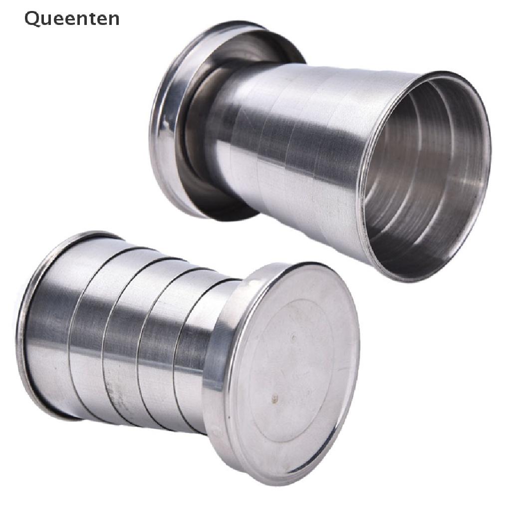 Queenten Mini Stainless Steel Portable Outdoor Travel Folding Collapsible Cup Telescopic QT