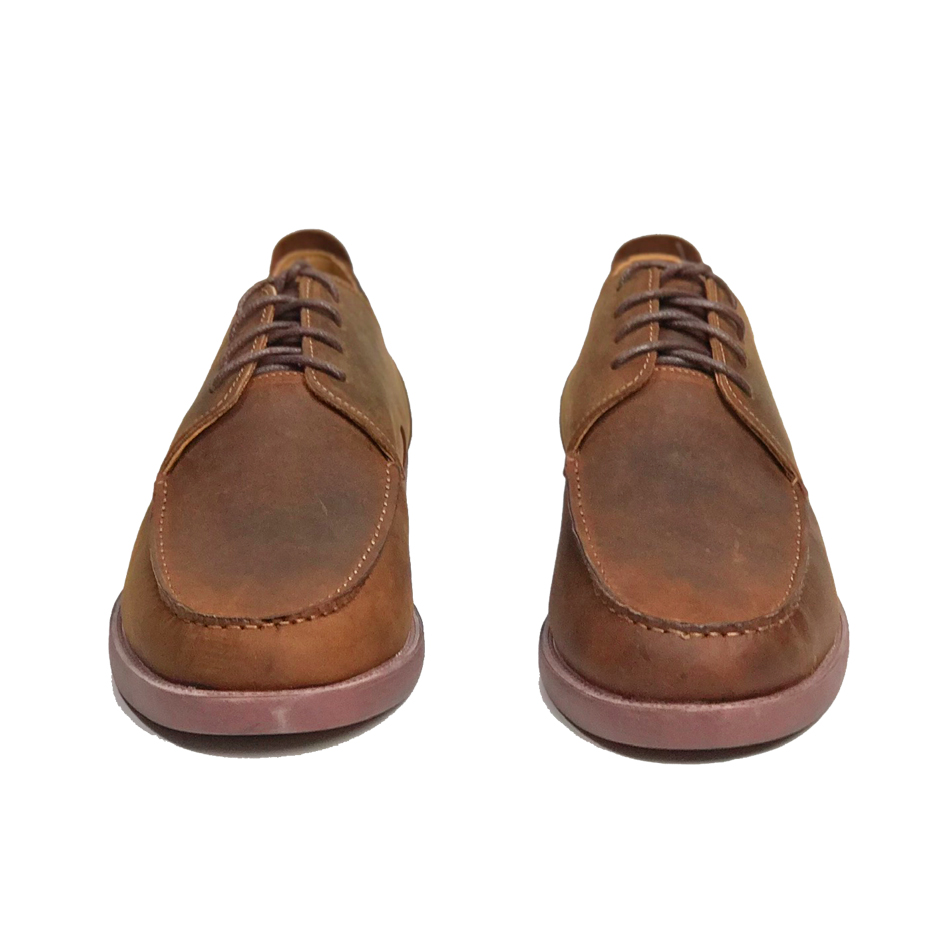 Giày nam da bò sáp ngựa điên cao cấp buộc dây Derby Moctoe Classic Brown