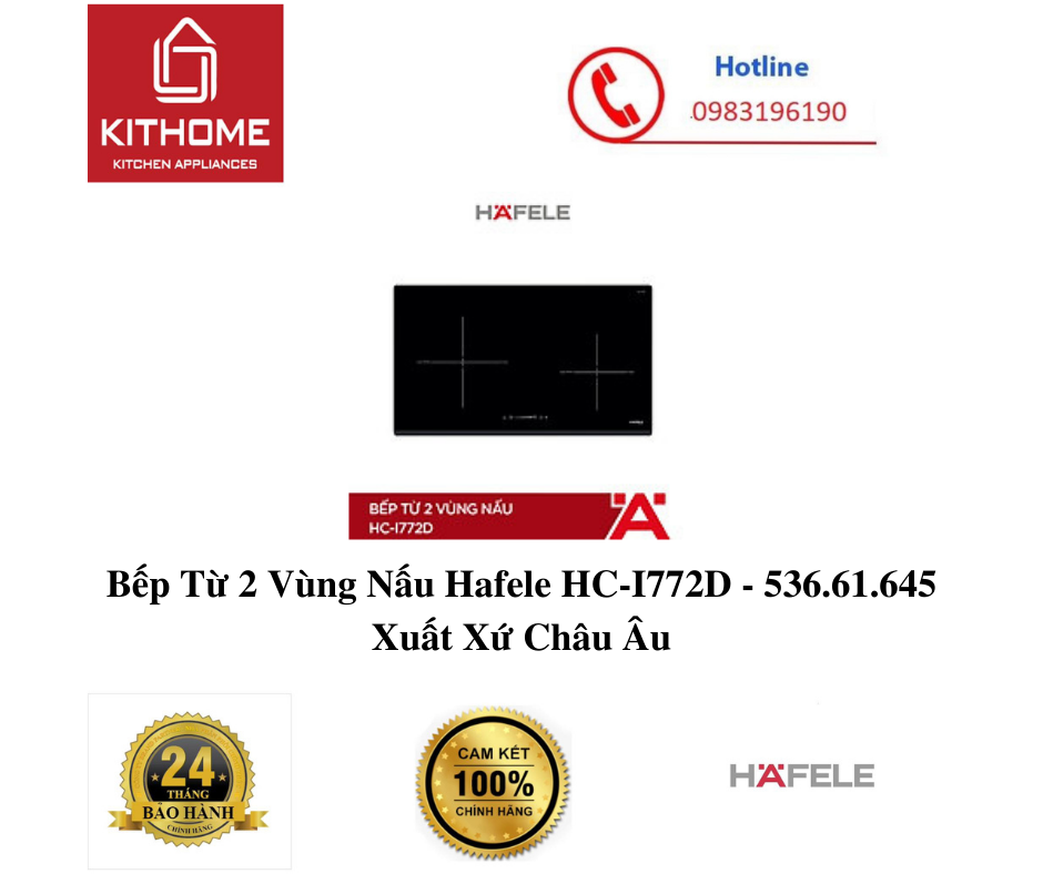 Bếp Từ 2 Vùng Nấu Hafele HC-I772D - 536.61.645 Xuất Xứ Châu Âu (Hàng chính hãng)