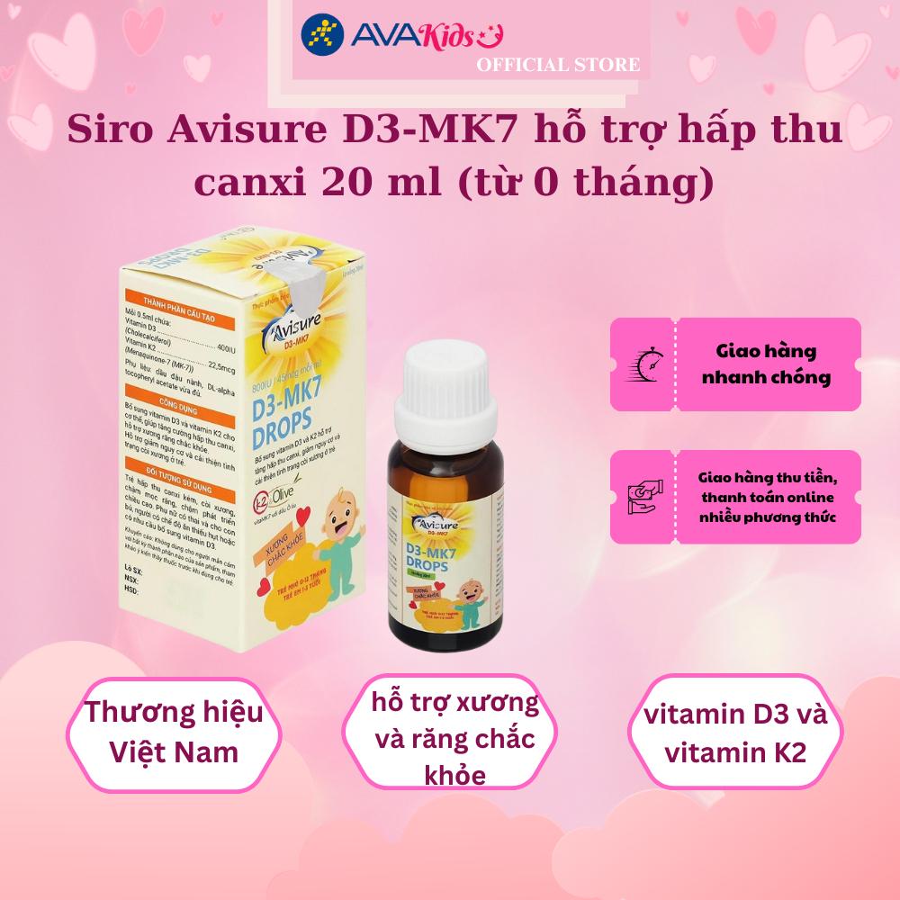Siro Avisure D3-MK7 hỗ trợ hấp thu canxi 20 ml (từ 0 tháng)