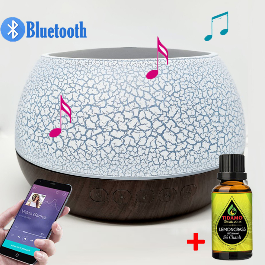 Loa Bluetooth Kiêm Máy Xông Tinh Dầu | Kết Nối Với Điện Thoại Nghe Nhạc Và Tận Hưởng Hương Thơm Tinh Dầu Cao Cấp | Kèm Tinh Dầu Sả Chanh TIDAMO 10ML