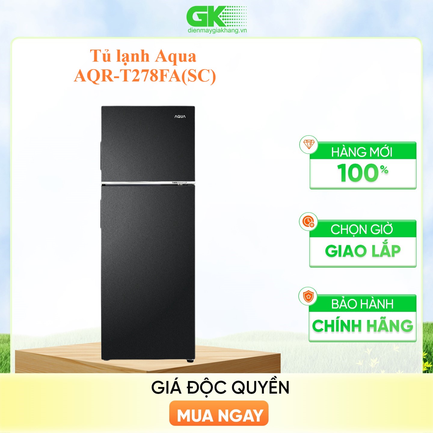 AQR-T278FA(SC) - Tủ lạnh ngăn đông trên Aqua AQR-T278FA(SC) - Hàng Chính Hãng - Chỉ Giao Hồ Chí Minh