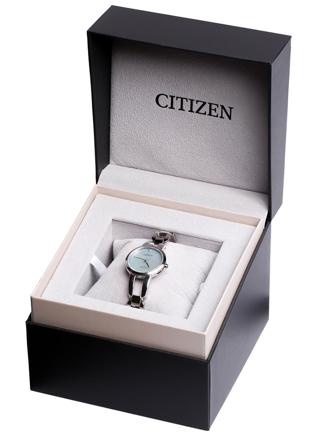 Đồng Hồ Nữ Citizen Đính Kim Cương Dây Thép Không Gỉ EM0430-85N - Mặt Xà Cừ (Sapphire)