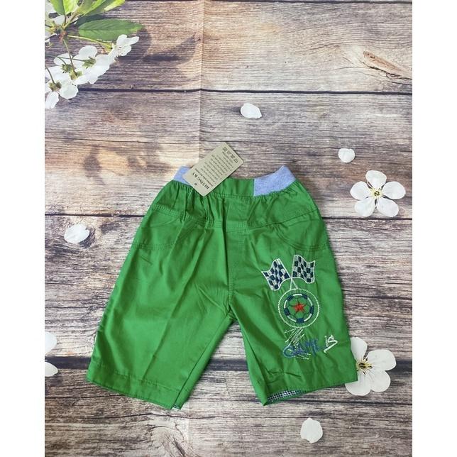 Quần Bé Trai Size 13-25Kg, 2 Tuổi Đến 7 Tuổi, Quần Jean Thêu Bóng Cờ, Quần Short Co Giãn