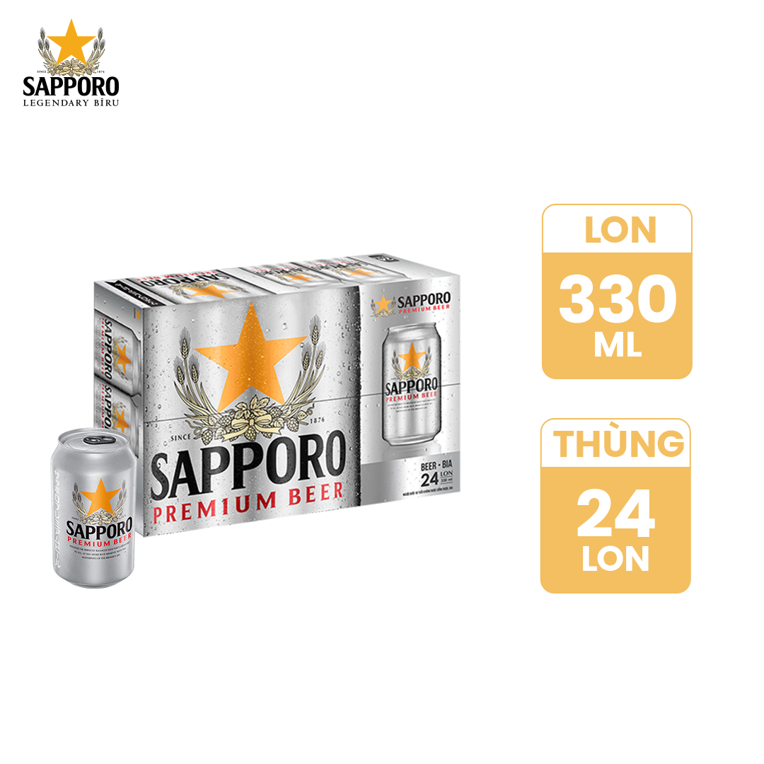 Review Combo 03 thùng Bia Sapporo Premium - 24 lon 330ml