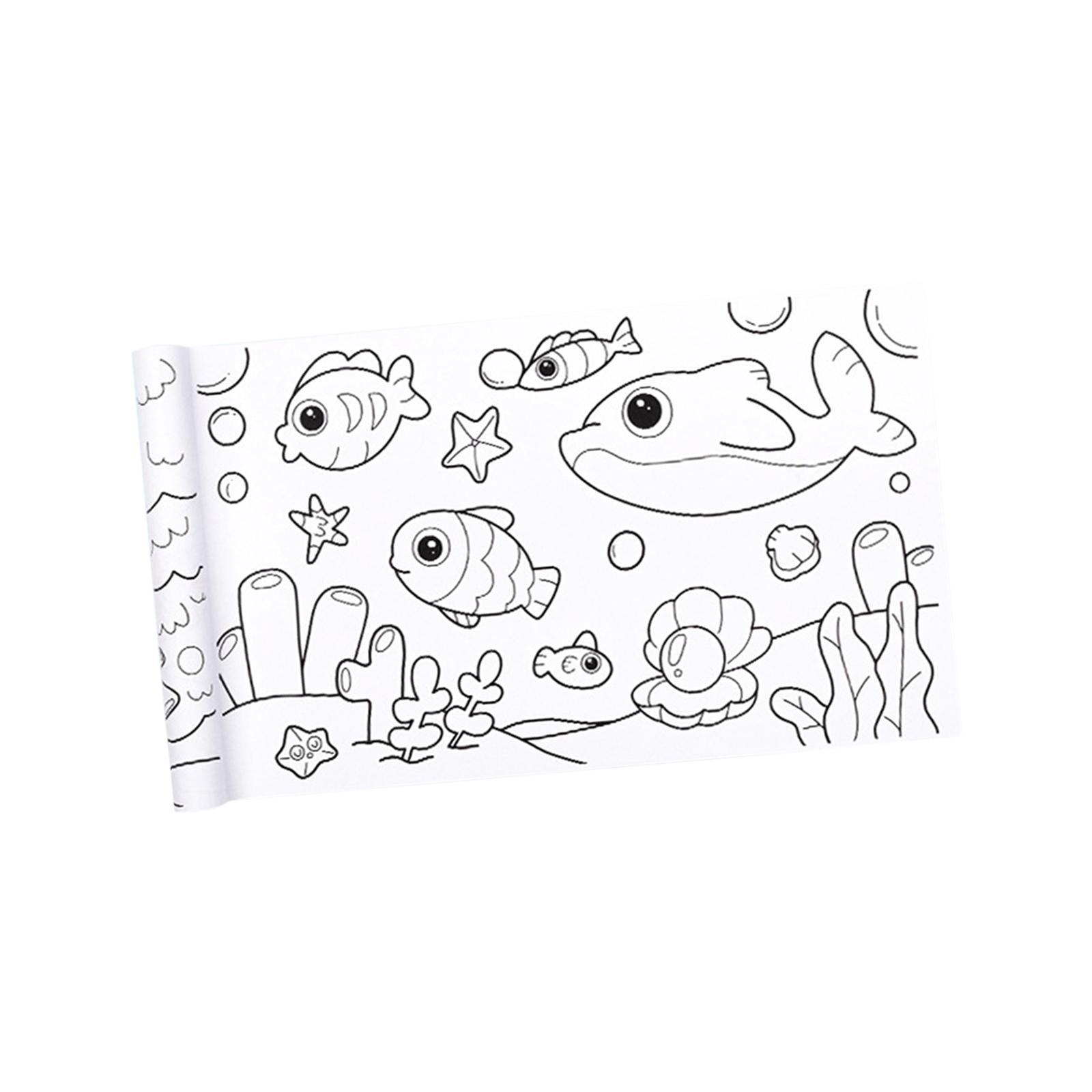 Coloring Paper Roll for Kids, Sticky Drawing Paper Roll for Toddler,Wall Coloring Stickers Set for Gift