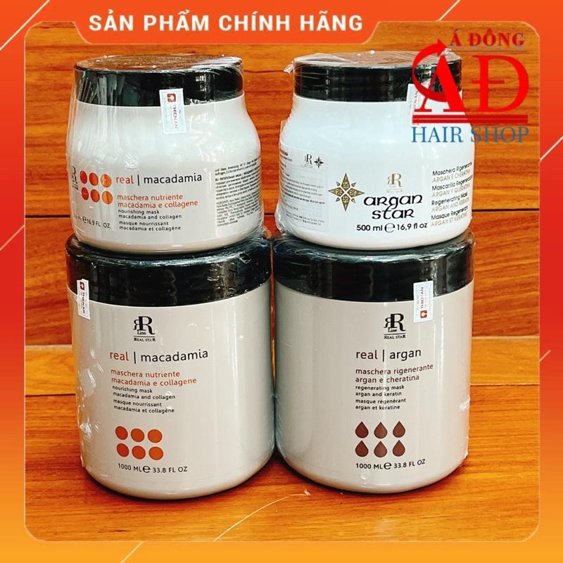 DẦU GỘI HẤP DƯỠNG TÓC RR LINE REAL MACADAMIA ARGAN THERAPY SILVER STAR ITALY