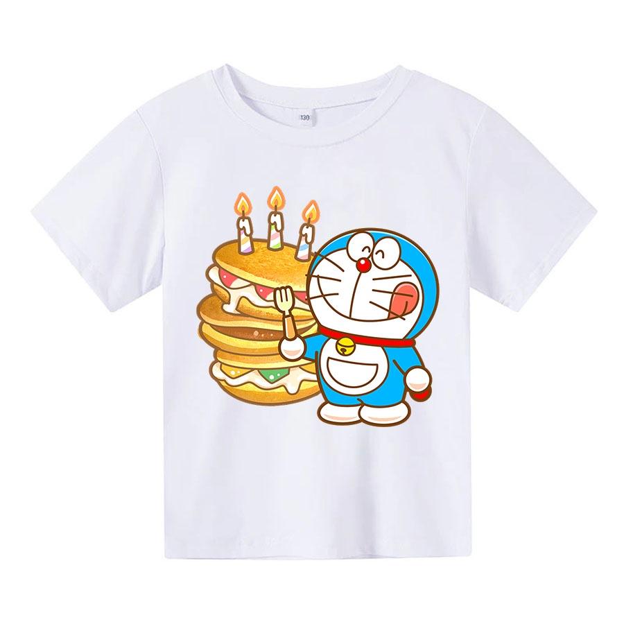 Áo thun trẻ em doraemon bánh rán 4 màu Có size người lớn, King Cotton