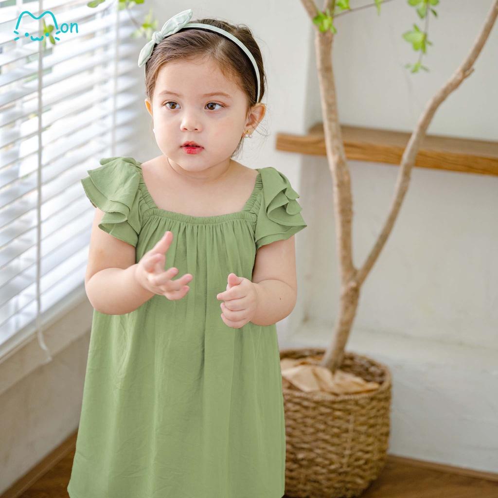 Đầm maxi cho bé gái, đầm mặc nhà bé gái chất đũi tằm nhẹ mát, hợp mặc nhà đi chơi, bé từ 2,3,4,5,6 tuổi MonBabies MV25
