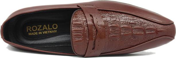Giày tây công sở kiểu lười da bò vân cá sấu Rozalo R8836