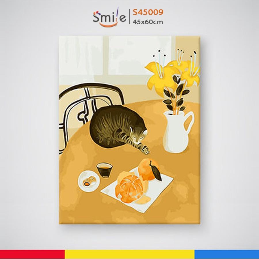 Tranh sơn dầu số hóa Smile cao cấp FMFP Ẩm thực 45x60cm đã căng khung