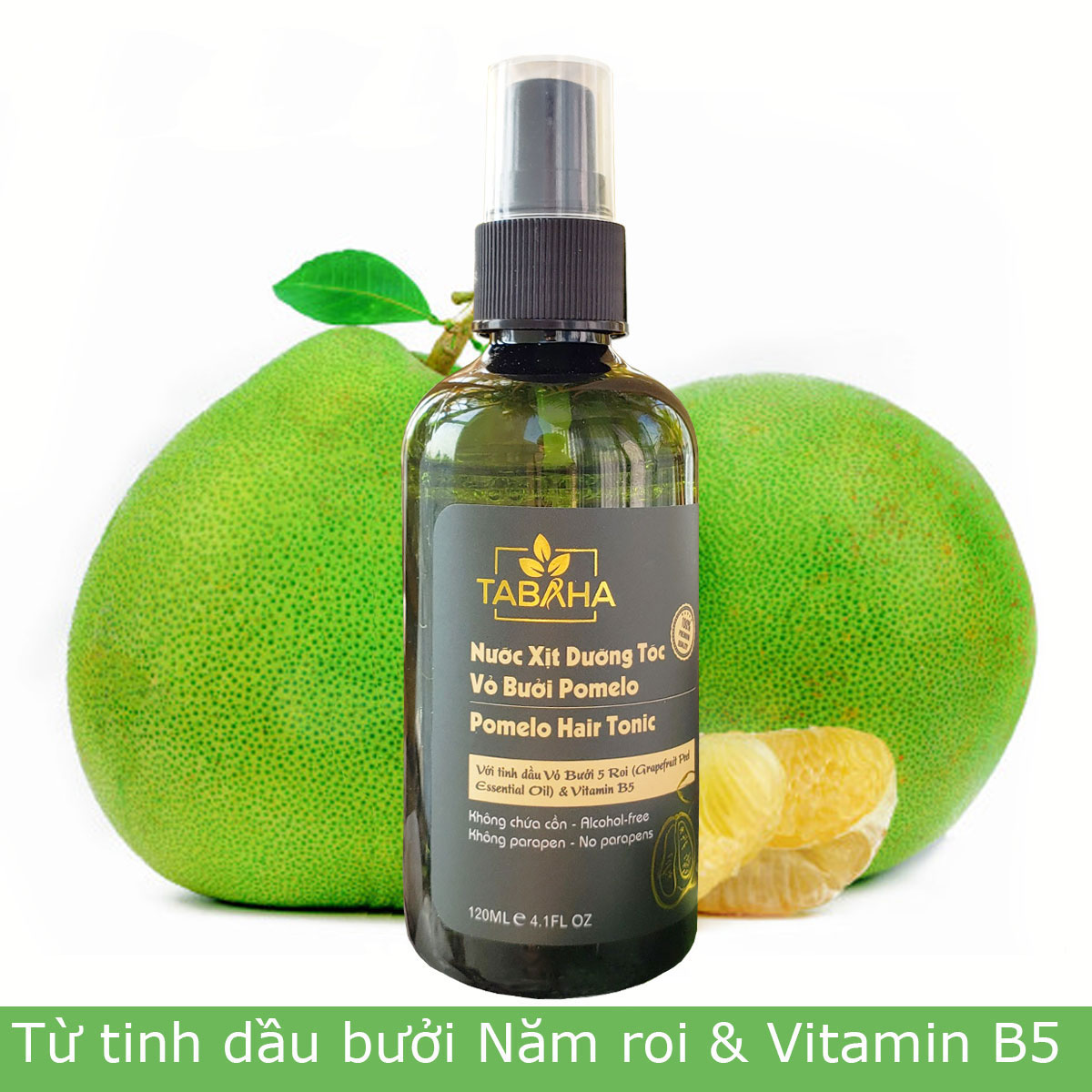 Combo 2 Chai xịt tinh dầu bưởi kích mọc tóc, giảm rụng tóc Pomelo Tabaha 120ml cho tóc dày và dài hơn gấp 2 đến 3 lần