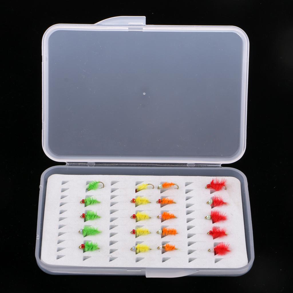 20pcs Trout Fly Fishing Flies Dry Simulation Insects Nymph Flies Mixed Color
