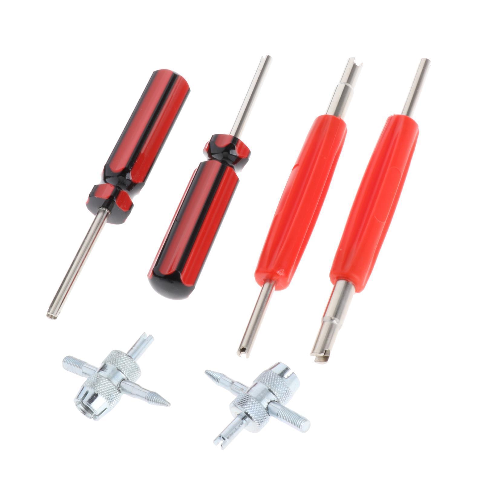 6Pcs Valve Core Remover Tool Dual Single Head Fit for Motorcycle Truck