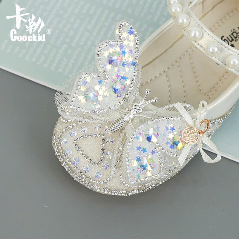 Giày công chúa đính đá lấp lánh cho bé gái dự tiệc sang trọng size 21-35 hàng Quảng Châu cao cấp