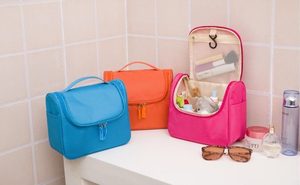 Túi Đựng Mỹ Phẩm Đồ Trang Điểm Nhiều Ngăn Có Quai Cầm Và Móc Treo Tiện Dụng
