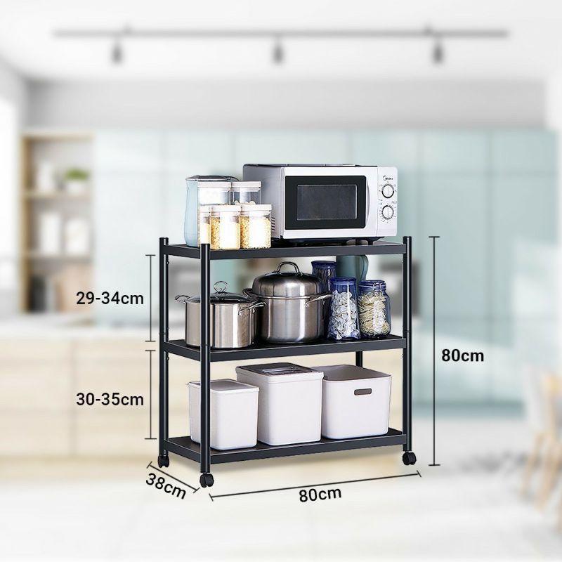 Kệ sắt sơn tĩnh điện để đồ đa năng gấp gọn 3/4/5 tầng có bánh xe, kệ gia dụng