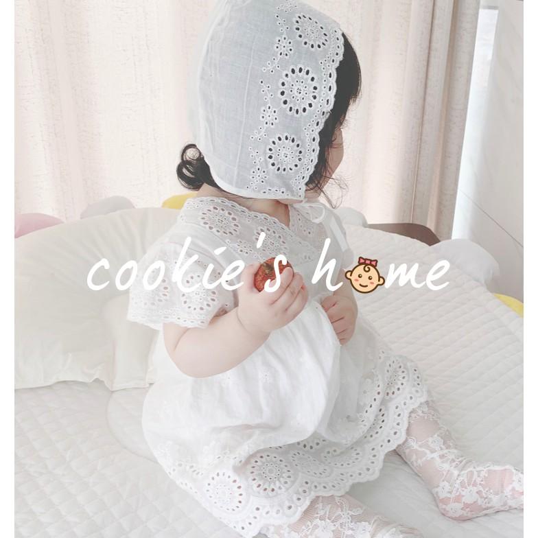 [Cookie'sHome x princess] Bộ body trắng kèm nơ coton cho bé gái sơ sinh chụp thôi nôi đầy tháng studio