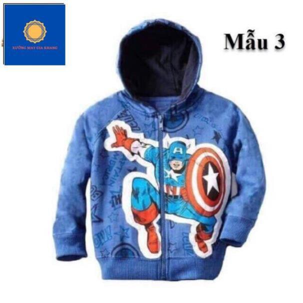 Áo khoác cho bé trai mặc ấm, áo có nón, in 3D BỘ 3 SIÊU NHÂN sặc sỡ - Xưởng may - Gia Khang
