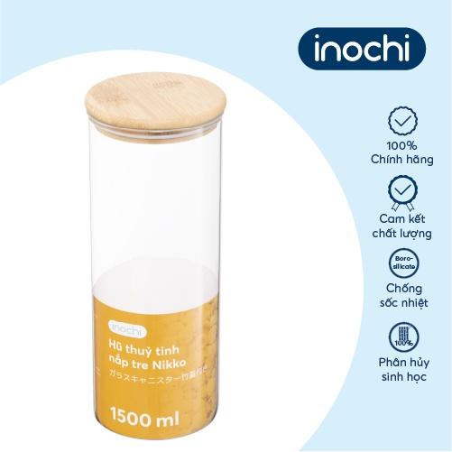 Hũ thuỷ tinh nắp tre inochi - Nikko 1500ml