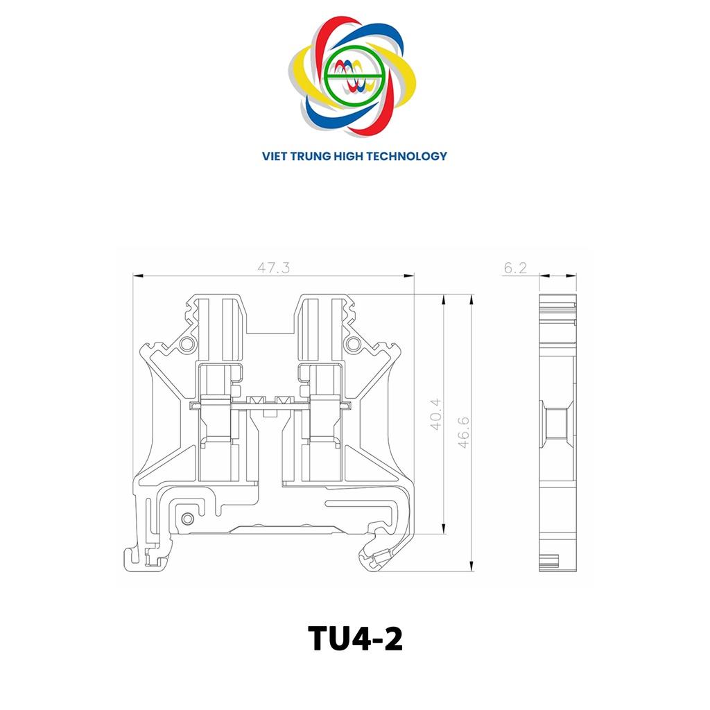 Cầu đấu dây điện bắt vít SUPU TU2.5-2 và TU4-2