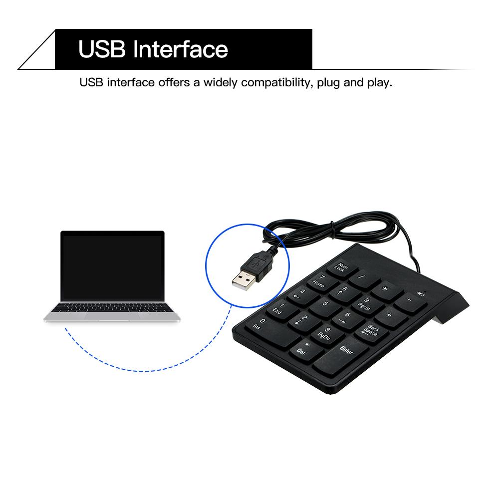 Bàn phím số nhỏ USB không thấm nước,ít tiếng ồn