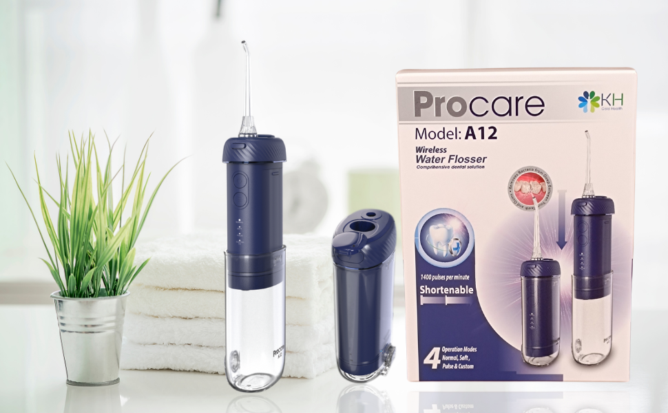 Máy tăm nước du lịch Procare A12 Xanh - Hồng