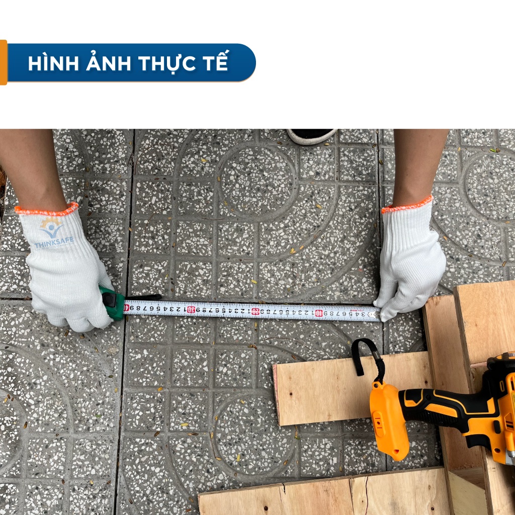 Găng tay lao động sợi Poly Thinksafe, bao tay đa dụng, bảo vệ tay chống trơn trượt thao tác linh hoạt, thoáng khí - 50g