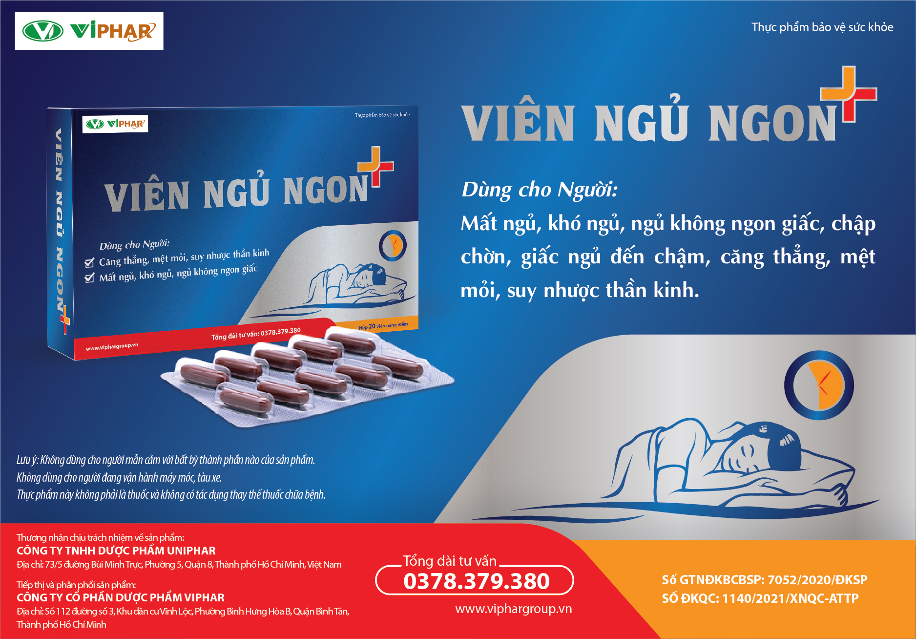 Viên ngủ ngon+ : Hổ trợ cải thiện các tình trạng do thiếu ngủ, mất ngủ. Giúp ngủ ngon, ngủ sâu. Hộp 30 viên