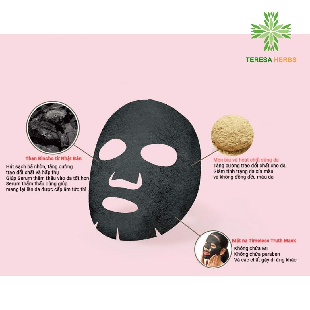 Mặt Nạ Than Hoạt Tính GOLD FLACKES TIMELESS TRUTH MASK Dưỡng Ẩm, Giúp Da Mềm Mại | Mặt Nạ Dưỡng Sáng Da ( Hộp 5 miếng)