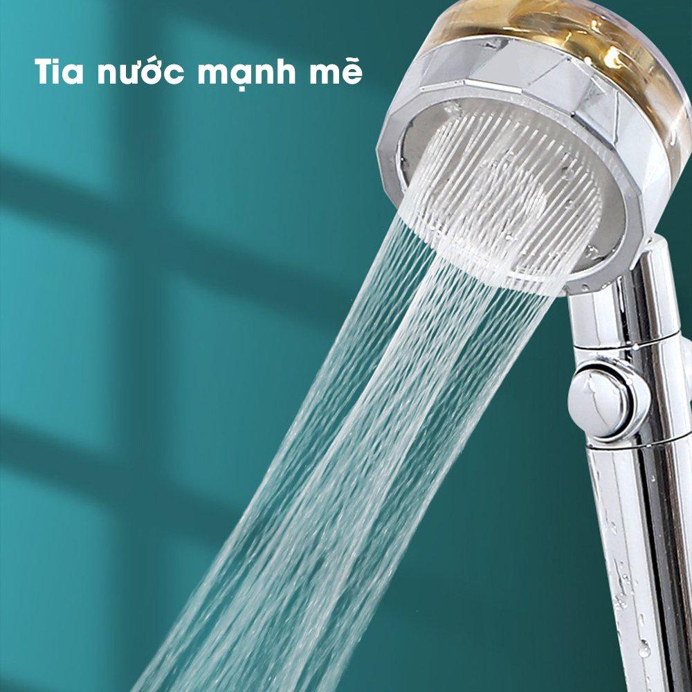 Bộ vòi SEN tắm tăng áp cánh quạt 300% thiết kế sang trọng kèm ống dẩn 1,4m tùy chỉnh mạnh yếu cổ xoay linh hoạt